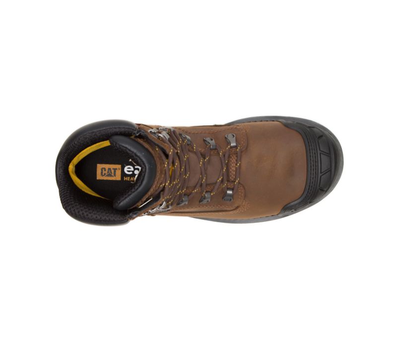 Caterpillar Excavator XL 6'' αδιαβροχα Composite toe μποτακια ασφαλειασ σκούρο καφε | GR-96572