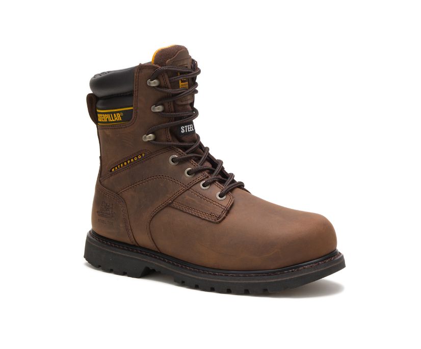 Caterpillar Salvo 8'' αδιαβροχα Steel toe Thinsulate™ μποτακια ασφαλειασ σκούρο καφε | GR-14905